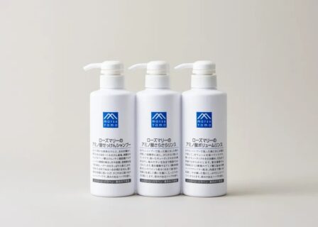 Mマークシリーズのヘアリンス「アミノ酸さらさらリンス」と「アミノ酸ボリュームリンス」