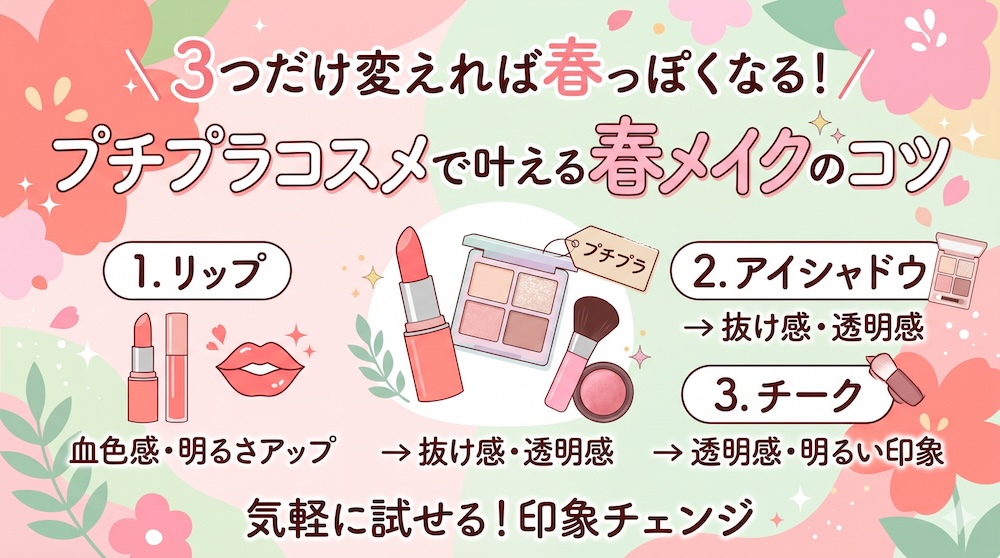 失敗しない春のプチプラコスメ｜これだけでOK